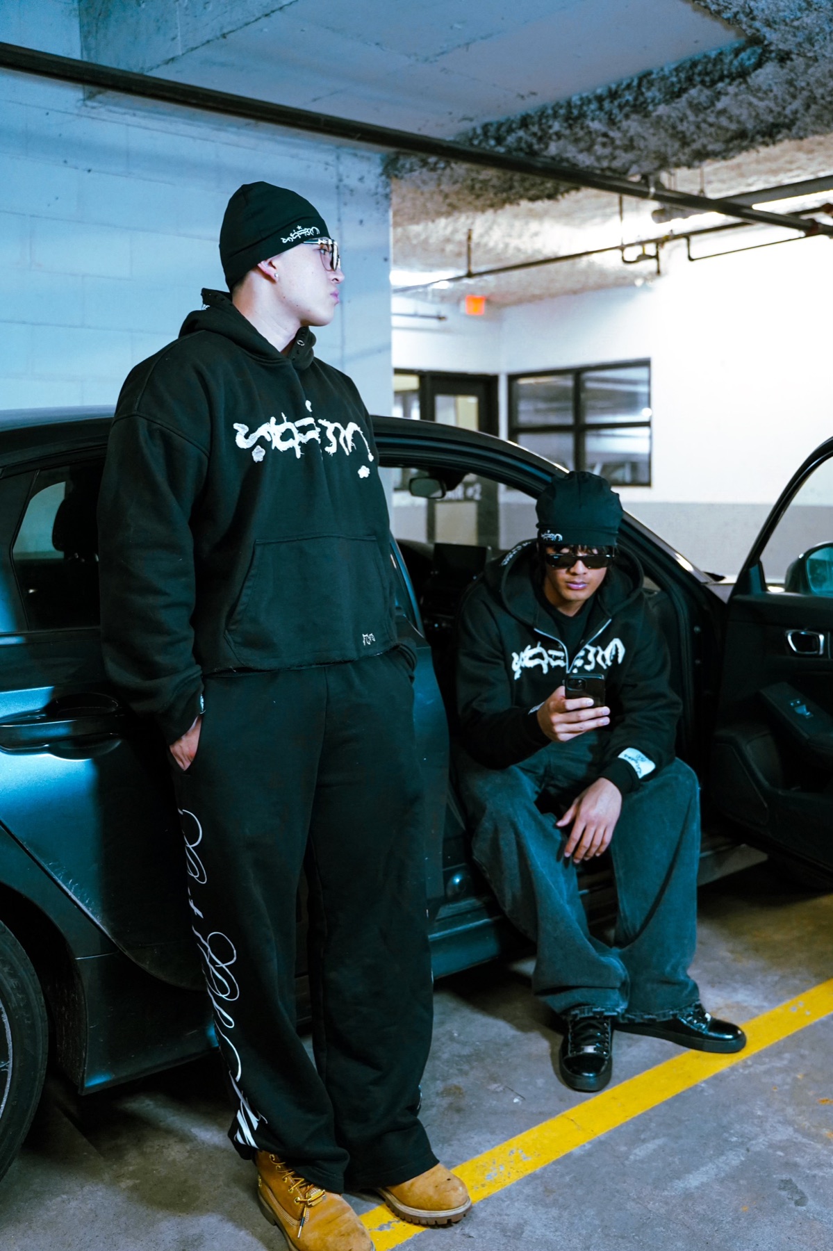Streetwear brand campaign in a parkade